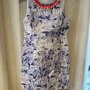 Lilly Pulitzer Blue and White Midi Dress